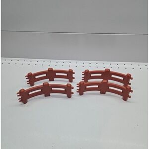 Playmobil Rustic Fence Pieces Set of 4 Brown Farm Toy Accessory Lot